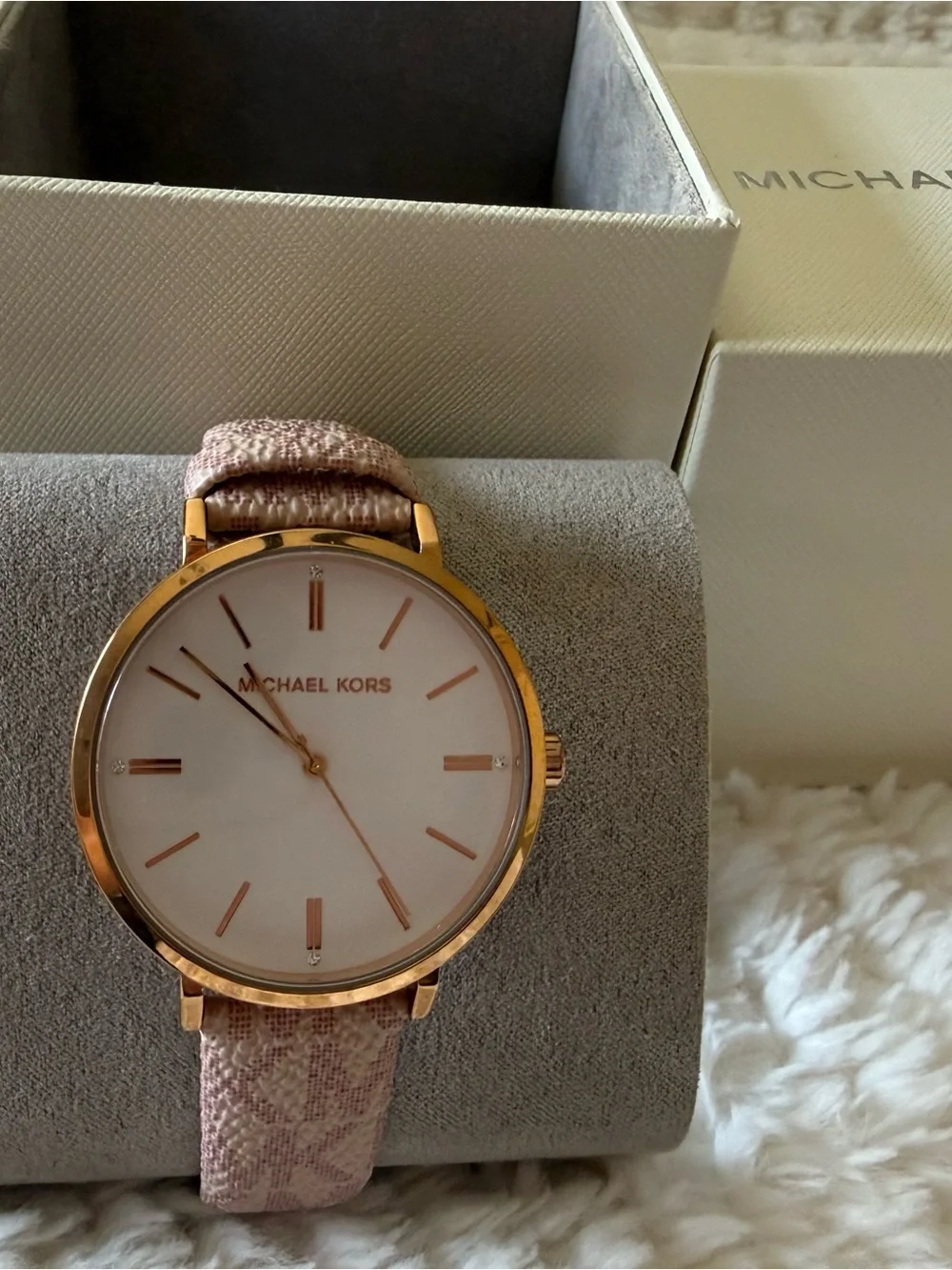 Michael Kors Rose Gold-Tone Case with Blush Pink Strap Women's Watch